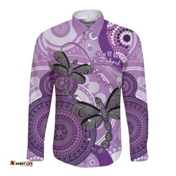 Memorial Australia Long Sleeve Button Shirt You Will Be Remembered Aboriginal Art