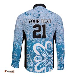 Adelaide Strikers Custom Long Sleeve Button Shirt Minimalism Aboriginal