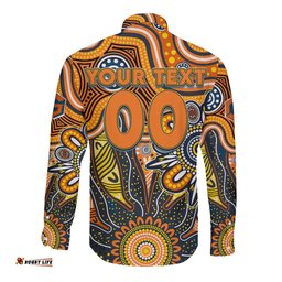 Personalised Giants NAIDOC Week 2024 Long Sleeve Button Shirt Aussie Aboriginal Art