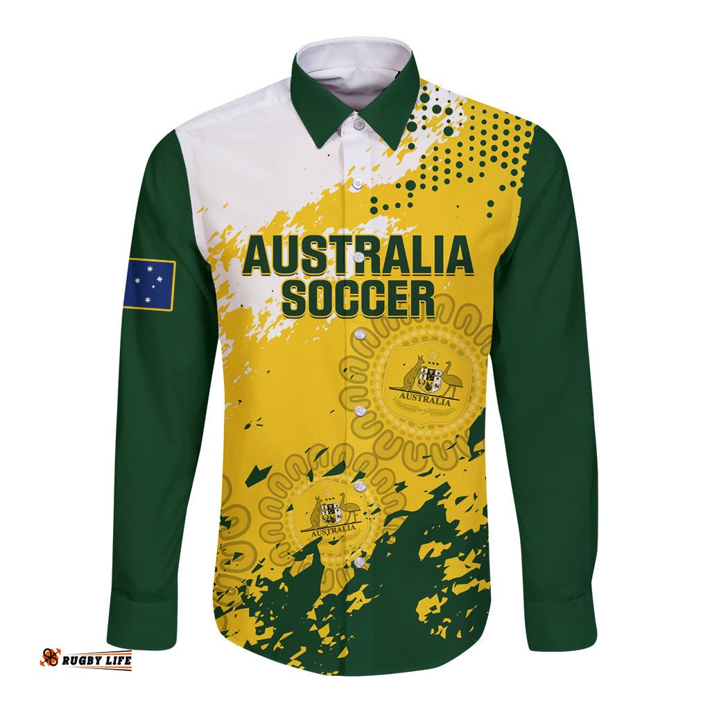 Australia Soccer Long Sleeve Button Shirt Til Its Done Matildas 2024 Happy 46th Anniversary
