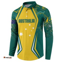 Australia 2024 Olympics Custom Button Sweatshirt Rise of the Roos Aborignal Style