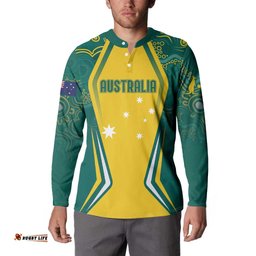Australia 2024 Olympics Custom Button Sweatshirt Rise of the Roos Aborignal Style