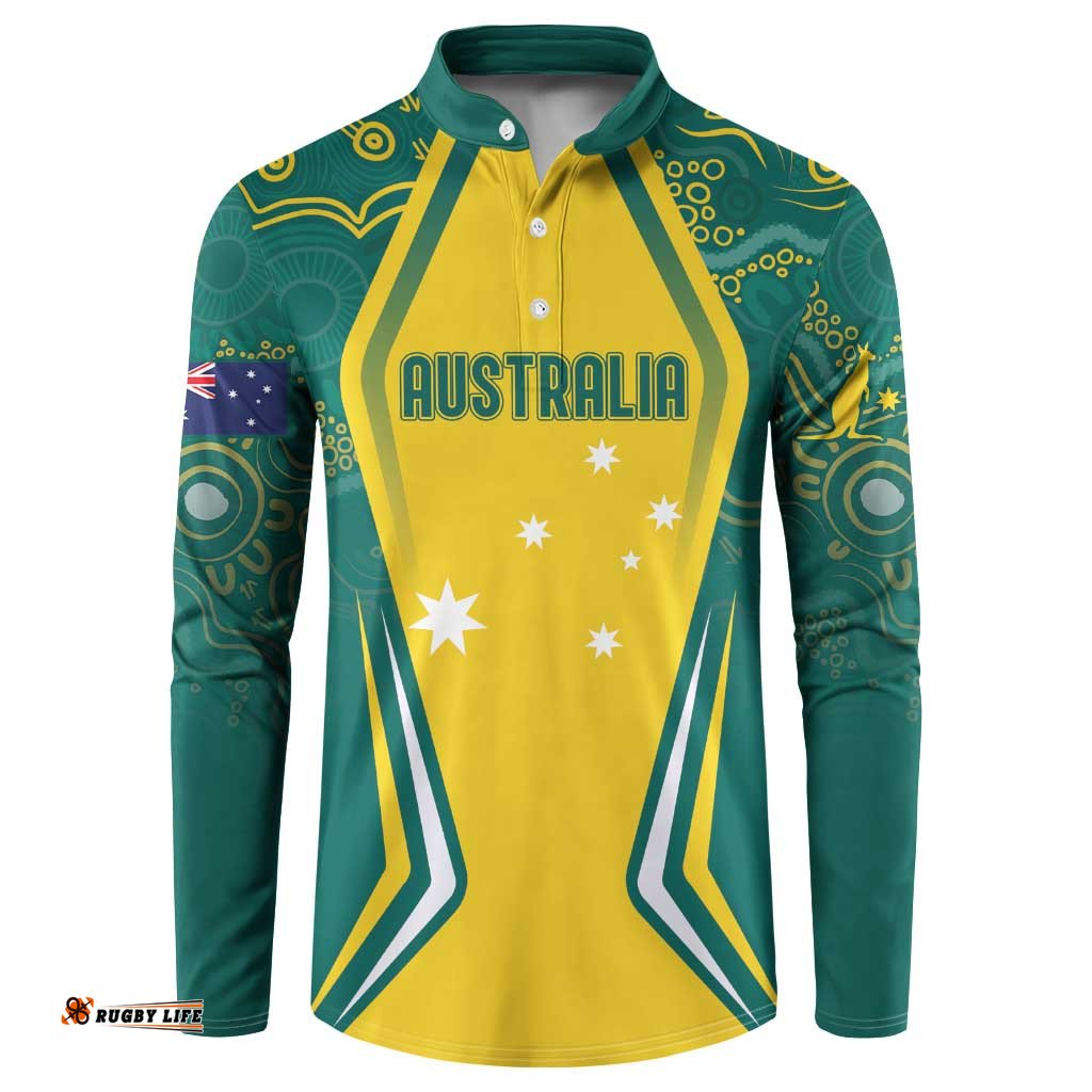 Australia 2024 Olympics Custom Button Sweatshirt Rise of the Roos Aborignal Style