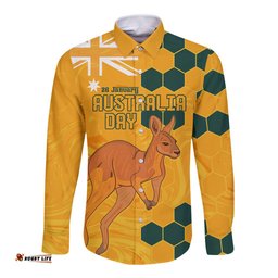 Custom Australia Day Soccer Socceroos Long Sleeve Button Shirt We Are One And Free
