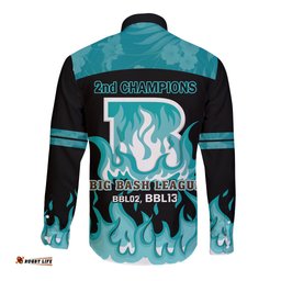 BBL Brisbane Heat Long Sleeve Button Shirt 2nd Champions 2024 New History