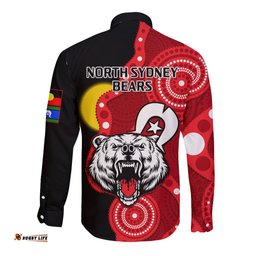 North Sydney Rugby NAIDOC Long Sleeve Button Shirt Bears Indigenous For Our Elders