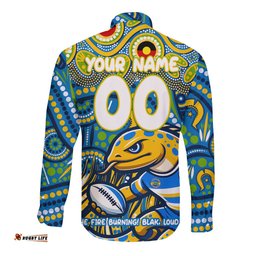 Custom Australia NAIDOC Week 2024 Long Sleeve Button Shirt Parramatta Eels Mascot Keep The Fire Burning