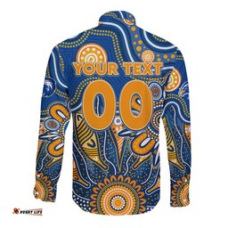 Personalised Eagles NAIDOC Week 2024 Long Sleeve Button Shirt Aussie Aboriginal Art