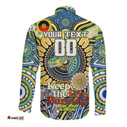 Custom NAIDOC Week 2024 Eels Long Sleeve Button Shirt Mascot Rugby