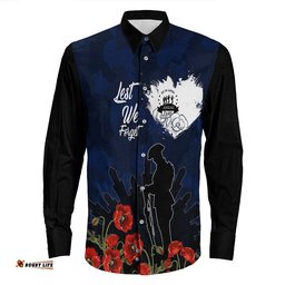 Anzac Day Camouflage Lest We Forget Long Sleeve Button Shirt