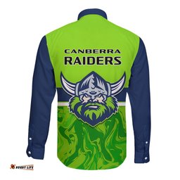 Raiders Rugby Long Sleeve Button Shirt Canberra 1981 Sporty Style