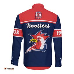 Roosters Rugby Long Sleeve Button Shirt Tricolours 1908 Sporty Version