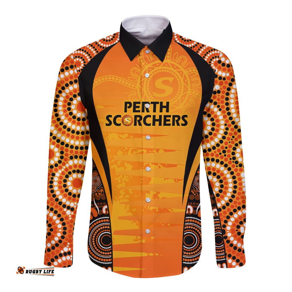 Made Tough Scorchers Custom Long Sleeve Button Shirt Champions BBL13 Aboriginal Version