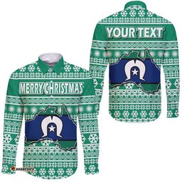 Custom Personalised Australian Torres Strait Christmas Vibe With Aboriginal Dot Painting Style Hawaii Long Sleeve Button Shirt