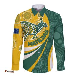 Custom Australia Matildas Indigenous Long Sleeve Button Shirt Go Tilly Special