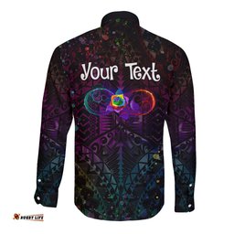I See Your True Colors Personalised Long Sleeve Button Shirt Autism Awareness