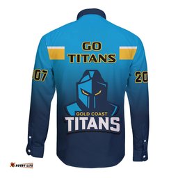 Titans Rugby Long Sleeve Button Shirt Gold Coast 2007 Sporty Style