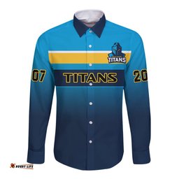 Titans Rugby Long Sleeve Button Shirt Gold Coast 2007 Sporty Style