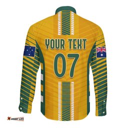 Custom Australia Soccer Long Sleeve Button Shirt Go Matildas Dynamic - National Colors