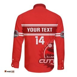 Personalised Australia Rugby Long Sleeve Button Shirt Illawarra Cutters Sporty Style