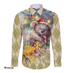 Have A Koala-ty Christmas in July Long Sleeve Button Shirt