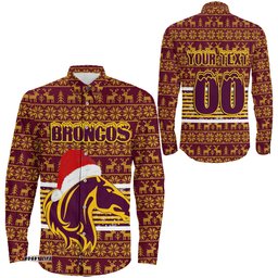 Custom Brisbane Broncos Aboriginal Tattoo Long Sleeve Button Shirt
