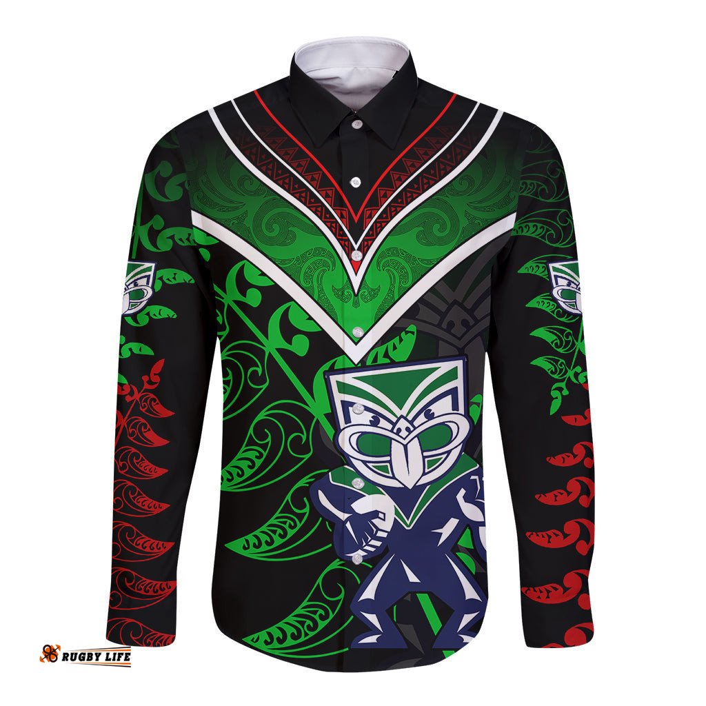 New Zealand Rugby Silver Fern Long Sleeve Button Shirt The Maori Warriors