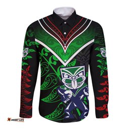 New Zealand Rugby Silver Fern Long Sleeve Button Shirt The Maori Warriors