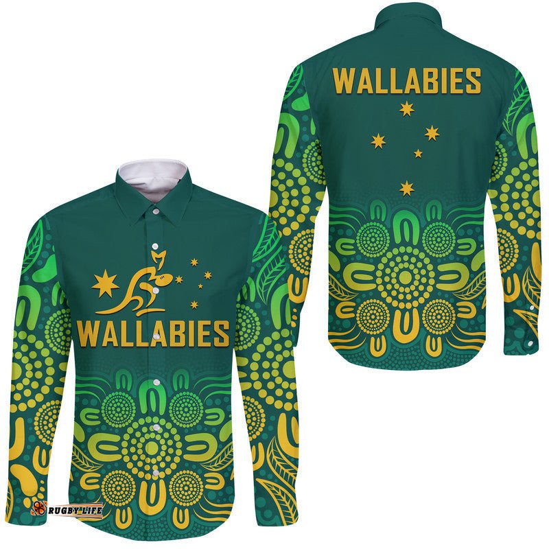 Australia Rugby Wallabies Hawaii Long Sleeve Button Shirt