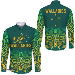 Australia Rugby Wallabies Hawaii Long Sleeve Button Shirt