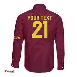 Custom West Indies Cricket Long Sleeve Button Shirt Go Windies Sporty Version