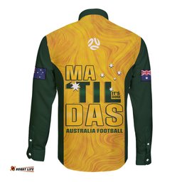 Australia Soccer Long Sleeve Button Shirt Arnold Matildas Gold Version