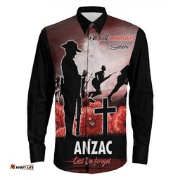 Anzac Day We Will Remember Them Special Version Long Sleeve Button Shirt