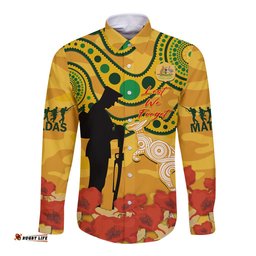 Custom Matildas ANZAC Day Long Sleeve Button Shirt Lest We Forget Poppies Mix Camouflage Gold