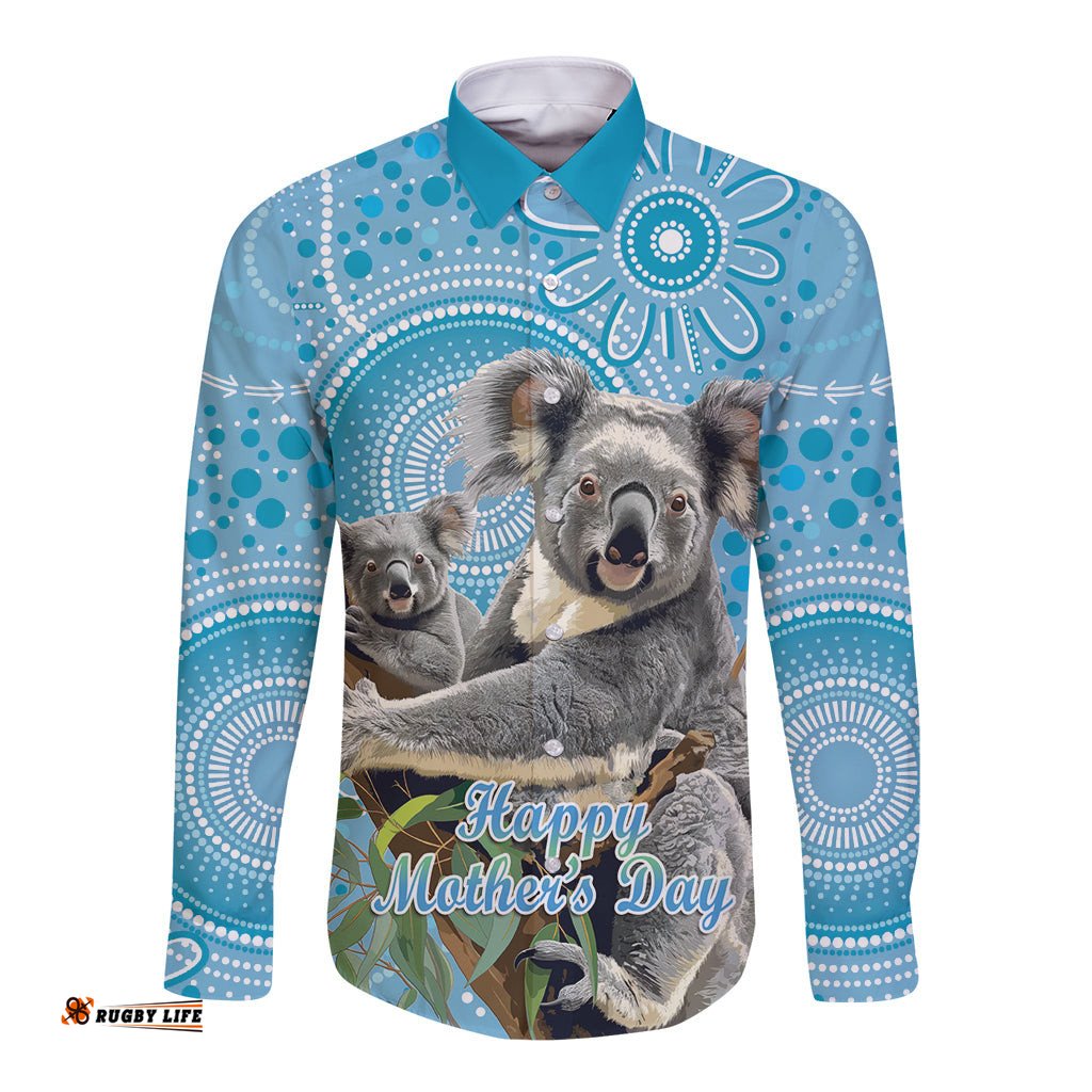 Australia Mothers Day Long Sleeve Button Shirt I Love You Every Universe Aboriginal Art