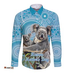 Australia Mothers Day Long Sleeve Button Shirt I Love You Every Universe Aboriginal Art