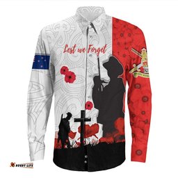 New Zealand Anzac Lest We Forget Long Sleeve Button Shirt