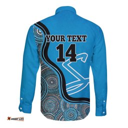 Custom Adelaide Strikers Long Sleeve Button Shirt Indigenous Art - Grunge Style