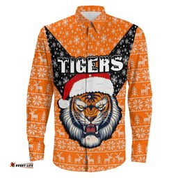 Wests Tigers Christmas Long Sleeve Button Shirt
