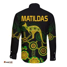 Australia Soccer Long Sleeve Button Shirt Matildas World Cup With Kangaroo