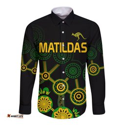 Australia Soccer Long Sleeve Button Shirt Matildas World Cup With Kangaroo