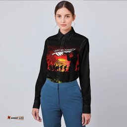 Anzac Lest We Forget Sun Long Sleeve Button Shirt