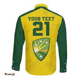 Custom Australia Cricket Long Sleeve Button Shirt History Champions World Cup Unique