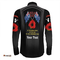 Custom Anzac Remembrance Day Lest We Forget Long Sleeve Button Shirt