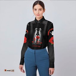 Custom Anzac Remembrance Day Lest We Forget Long Sleeve Button Shirt