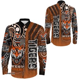 West Tigers Sporty Style Long Sleeve Button Shirt