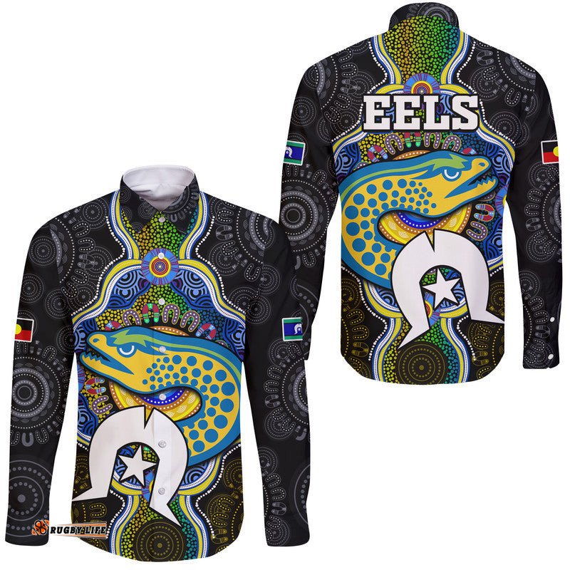 Eels Rugby NAIDOC Week Hawaii Long Sleeve Button Shirt Indigenous
