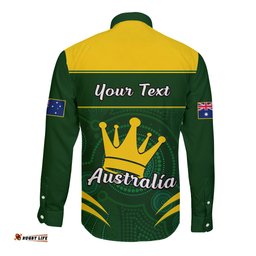 Personalised 12 June Australia King Birthday Long Sleeve Button Shirt Aboriginal National Color