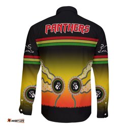 Panthers Long Sleeve Button Shirt Go The Mighty Penrith Aboriginal