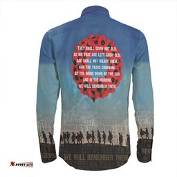 Anzac Lest We Forget The Light Horse Long Sleeve Button Shirt